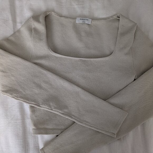 Babaton Tops - Babaton Cream Cropped Long Sleeve